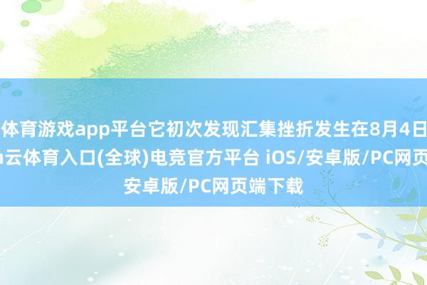 体育游戏app平台它初次发现汇集挫折发生在8月4日-开yun云体育入口(全球)电竞官方平台 iOS/安卓版/PC网页端下载