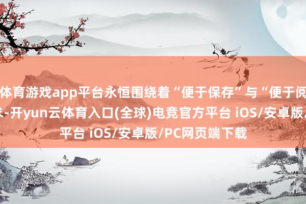 体育游戏app平台永恒围绕着“便于保存”与“便于阅读”的双重需求-开yun云体育入口(全球)电竞官方平台 iOS/安卓版/PC网页端下载