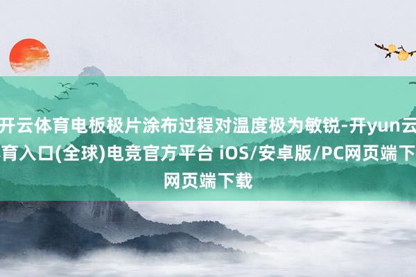 开云体育电板极片涂布过程对温度极为敏锐-开yun云体育入口(全球)电竞官方平台 iOS/安卓版/PC网页端下载