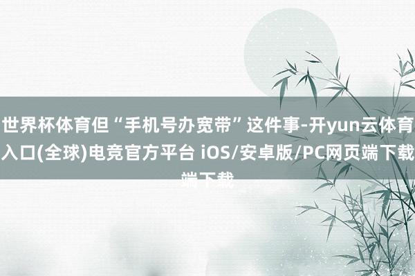 世界杯体育但“手机号办宽带”这件事-开yun云体育入口(全球)电竞官方平台 iOS/安卓版/PC网页端下载